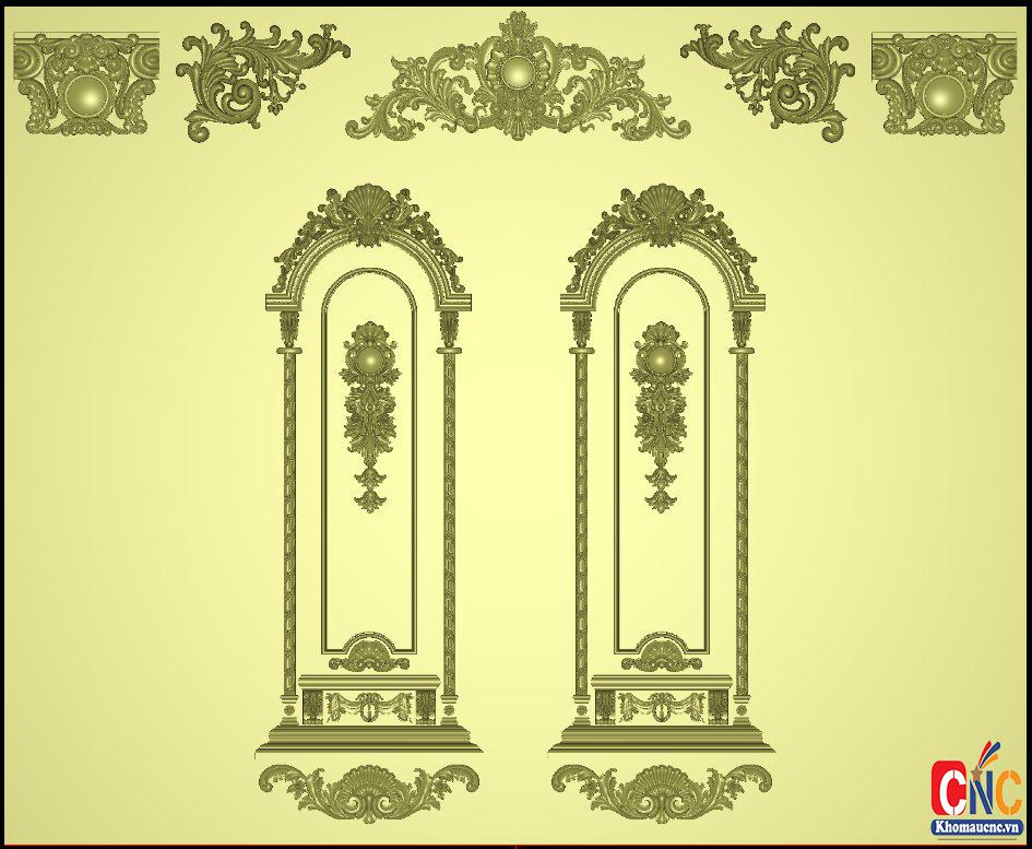 Cửa chính tân cổ điển 85-23 - Kho Mẫu CNC Việt Nam - Kho Mẫu Free